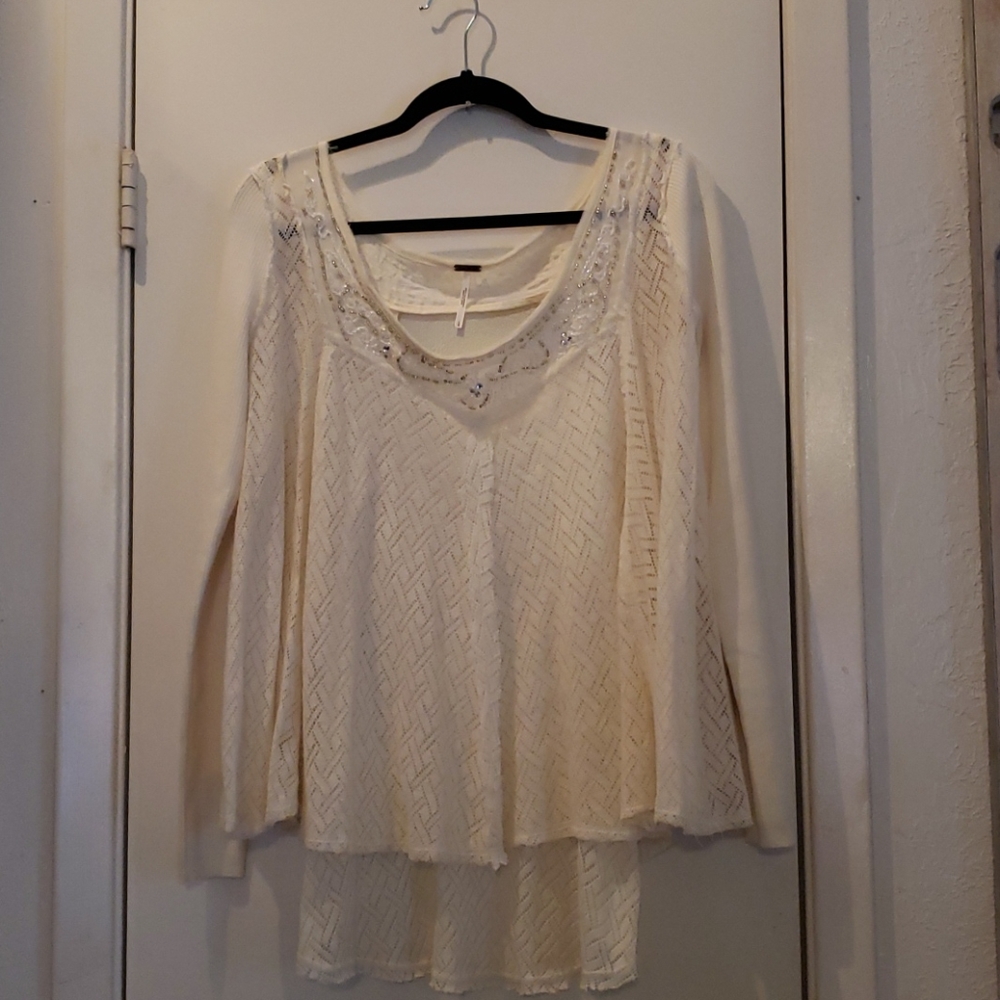 Free People Cream Sweater
